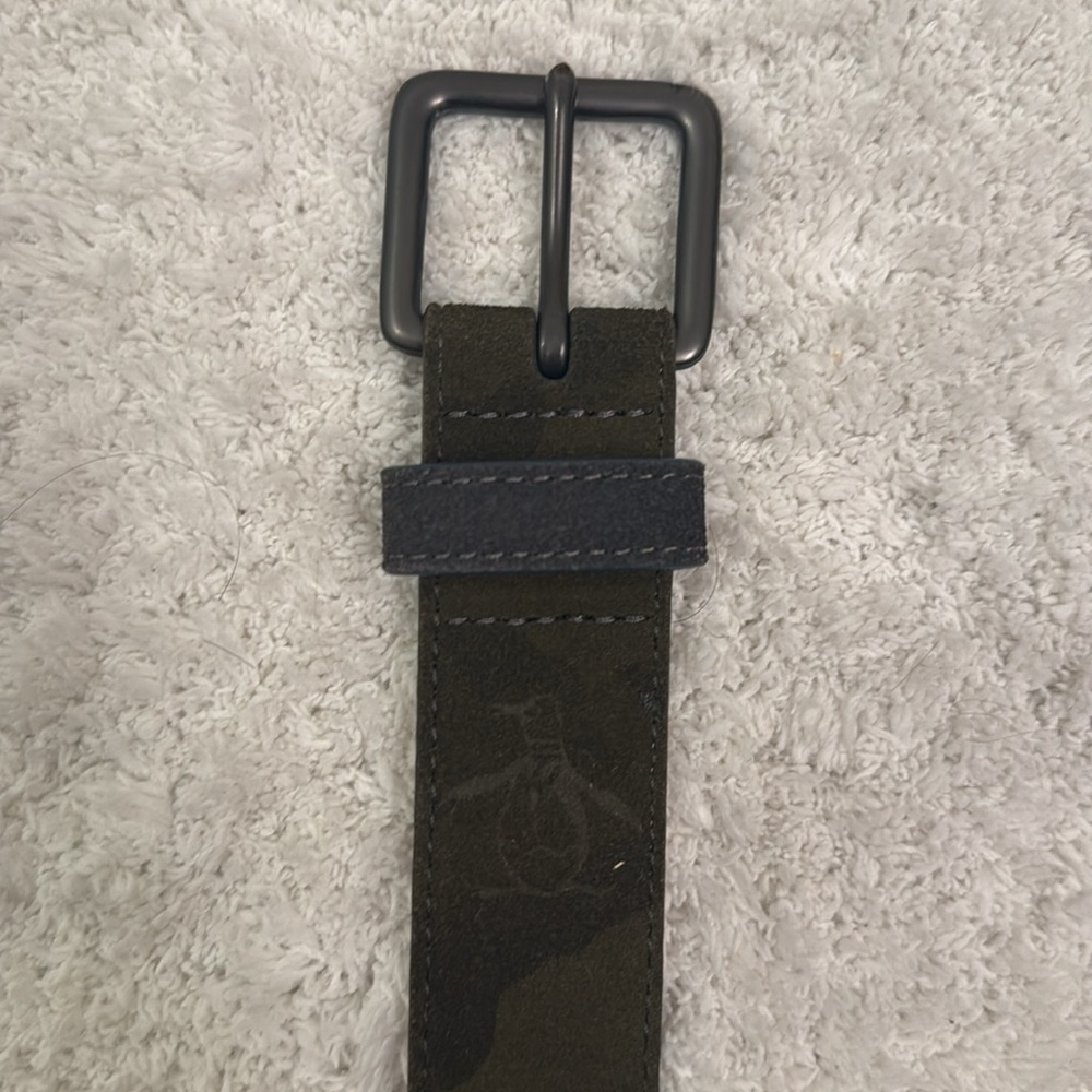 Original Penguin Camo Suede Belt 42”